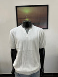 V-notch knit polo