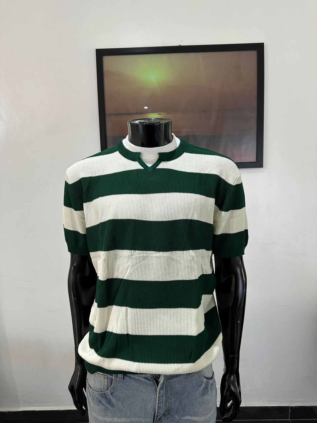 V-notch knit polo